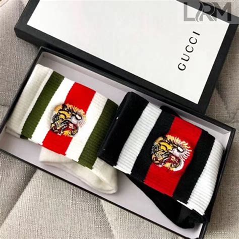 gucci gold tiger socks|Gucci embroidered tiger socks.